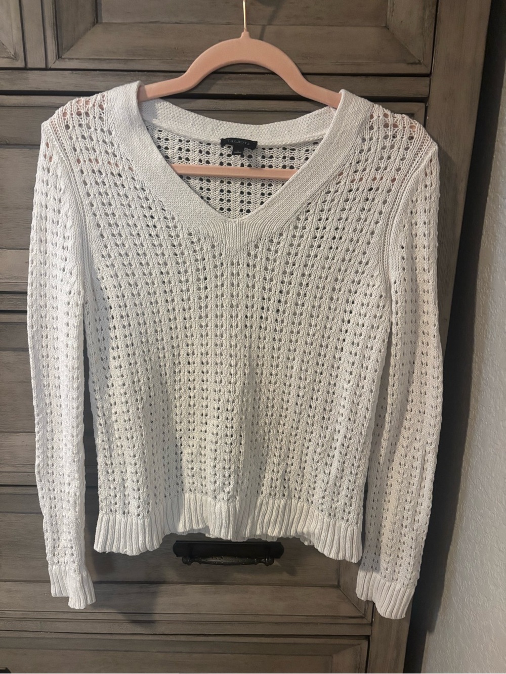 100% cotton white talbots sweater